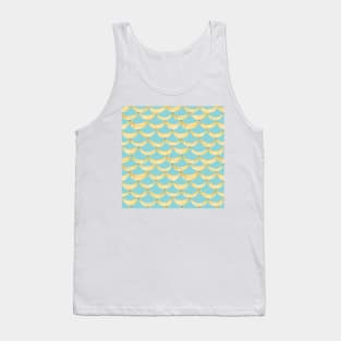 Watercolor painting of yellow bananas on light blue background Tank Top